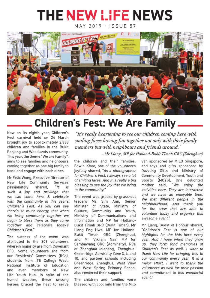 2019 Issue #57: Children’s Fest 2019: We are Family!