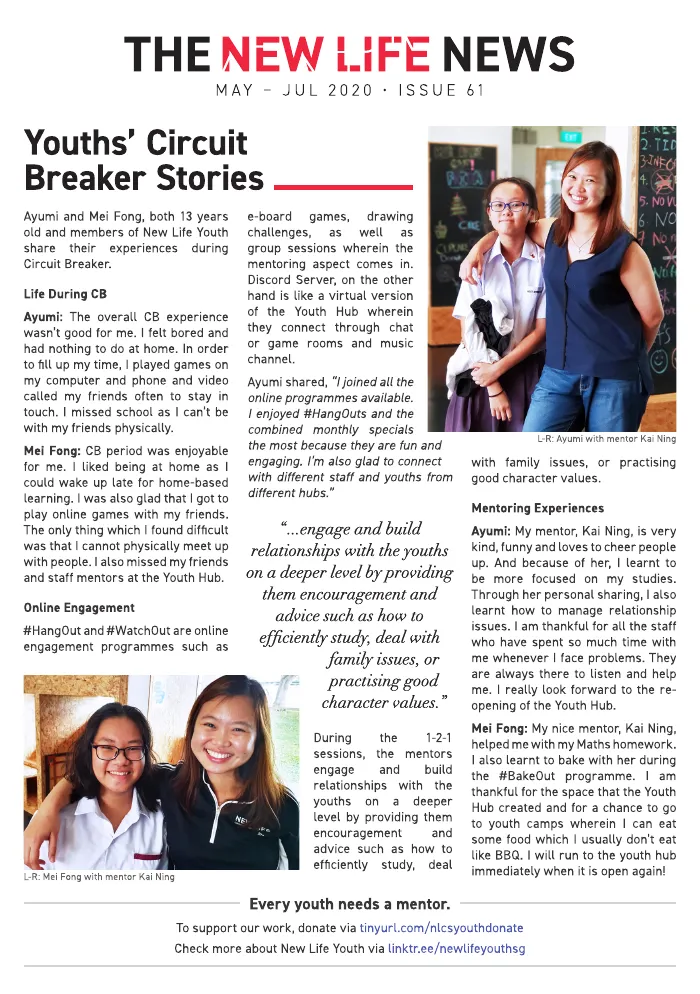 2020 Issue #61: Youths’ Circuit Breaker Stories